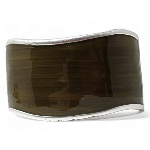 Lia Sophia Antiqued Matte Silver Cuff Bracelet Shifting TIde - Picture 1 of 6